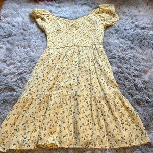 hollister yellow floral print dress